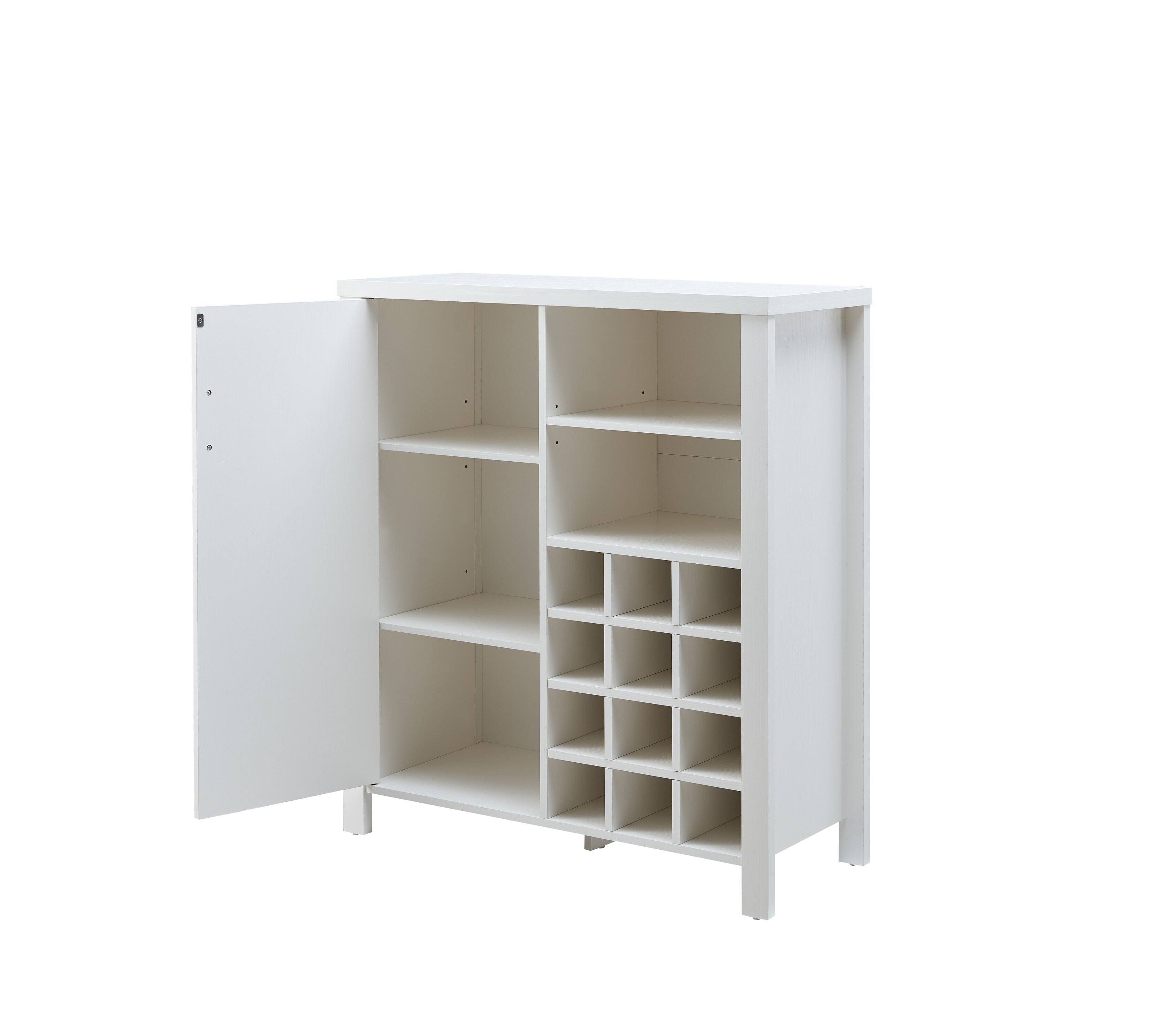 Alt View 2. Kings Brand Furniture - Kings Brand Furniture Sideboard Buffet Wine Liquor Bar Cabinet for Kitchen, Living Room, Dining Room - White.