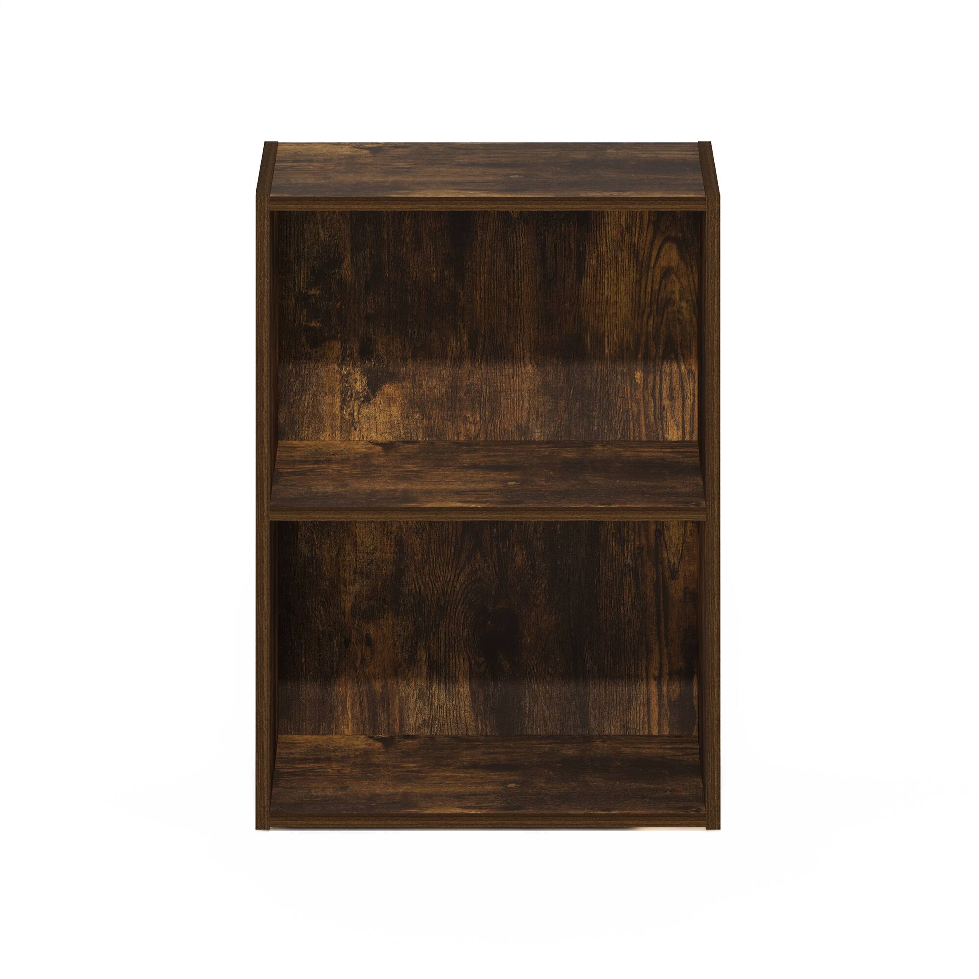 Alt View 1. Furinno - Luder 2-Tier Open Shelf Bookcase - Amber Pine.