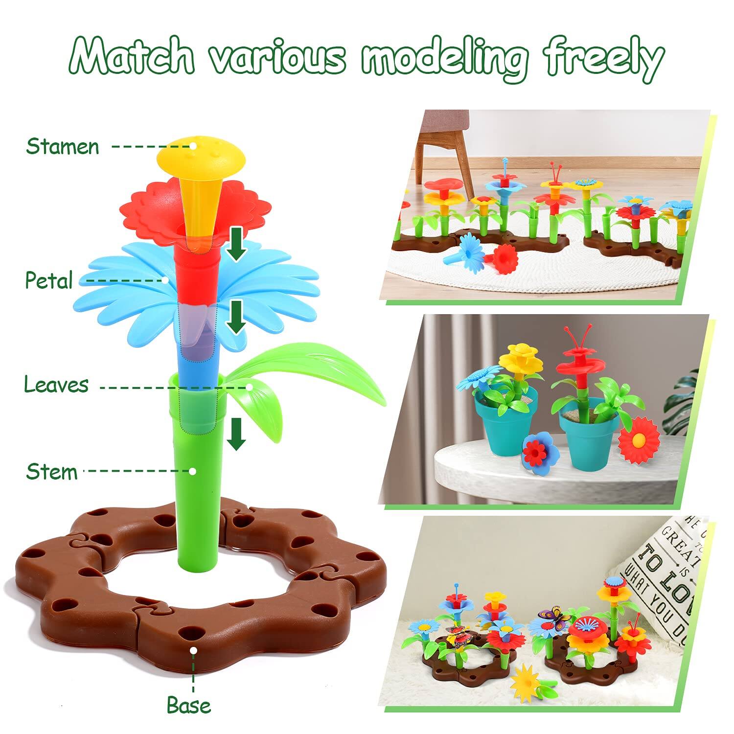 Match various modeling freely

Stamen
Petal
Leaves
Stem
Base

HE WHAT TO GREAT IS TO YOU LOV D