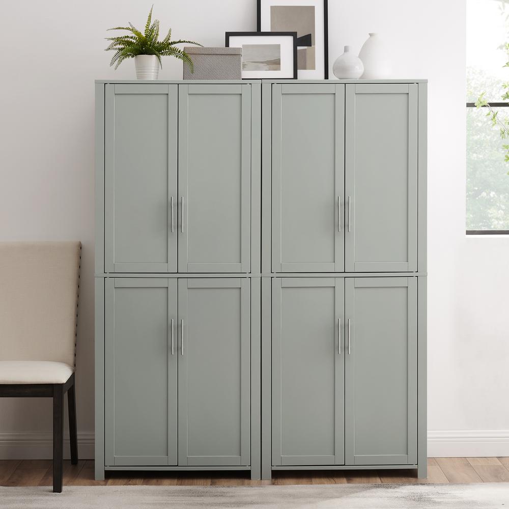 Alt View 10. Crosley Furniture - Savannah 2-Piece Kitchen Storage Pantry Set - 2 Pantries - Gray.