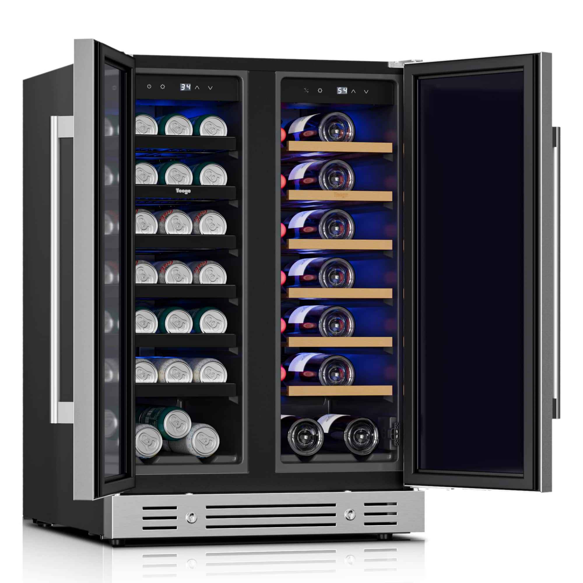 The text on the image reads:
"54° V"
This is likely indicating the temperature setting for the wine cooler.