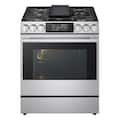 LG - SIGNATURE 6.3 Cu. Ft. Slide-In Gas True Convection Smart Range with Air Fry, Color LCD Display and AI Gourmet Camera - Stainless Steel