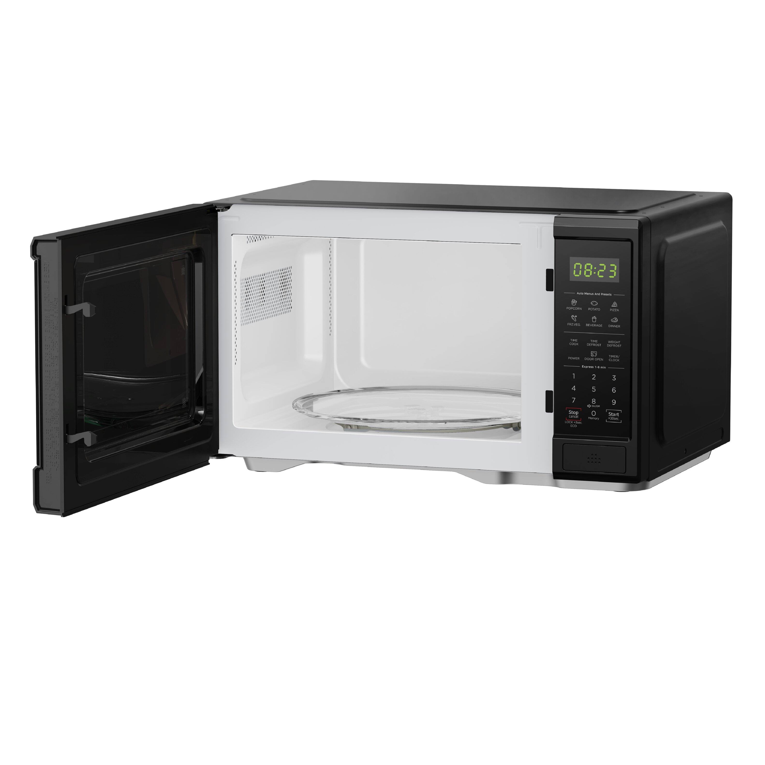 Left. Midea - Midea 1.1 Cu. Ft. Countertop Microwave Oven, 1000W, Small Microwave for Apartment, Dorm, Kitchen, Black - Black.