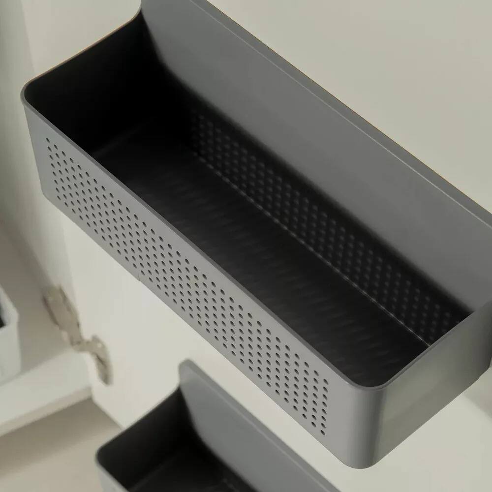 Alt View 2. OU - Laundry Detergent Dispenser & Wall Rack Set, 2‑Pack 77 oz Soap Dispensers with Measuring Cap & Hanging Storage Organizer - Dark Gray.