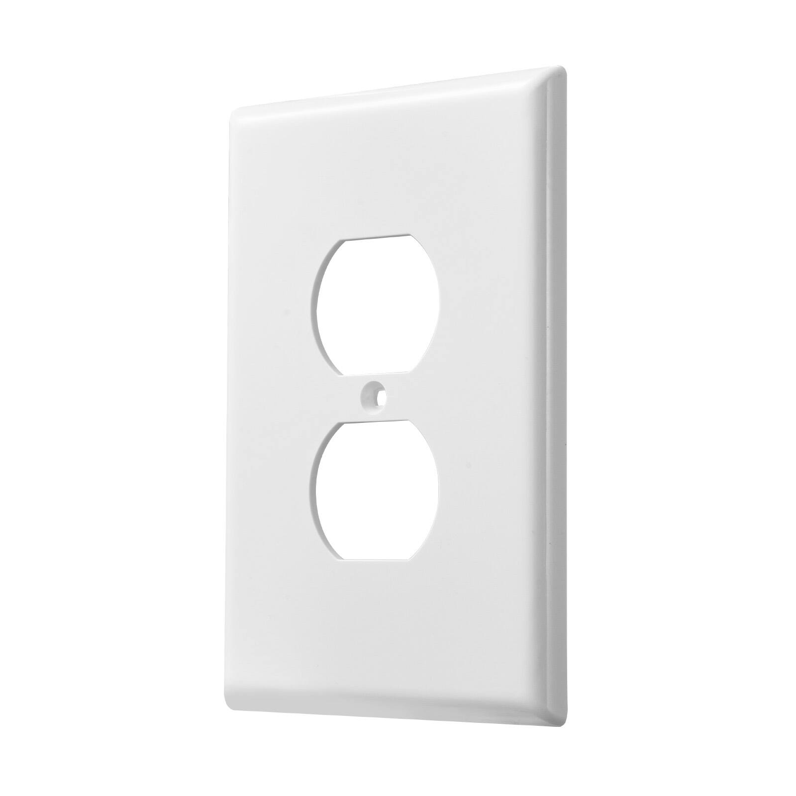 Alt View 5. VEVOR - 1-Gang Duplex Outlet Covers, 10 Pack Standard Size Wall Outlet Cover, Unbreakable and Impact-Resistant - White.