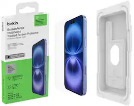Belkin - ScreenForce InvisiGlass Screen Protector for iPhone 16 Plus, iPhone 15 Plus, & 14 Pro Max w/ Easy Align Tray - Clear