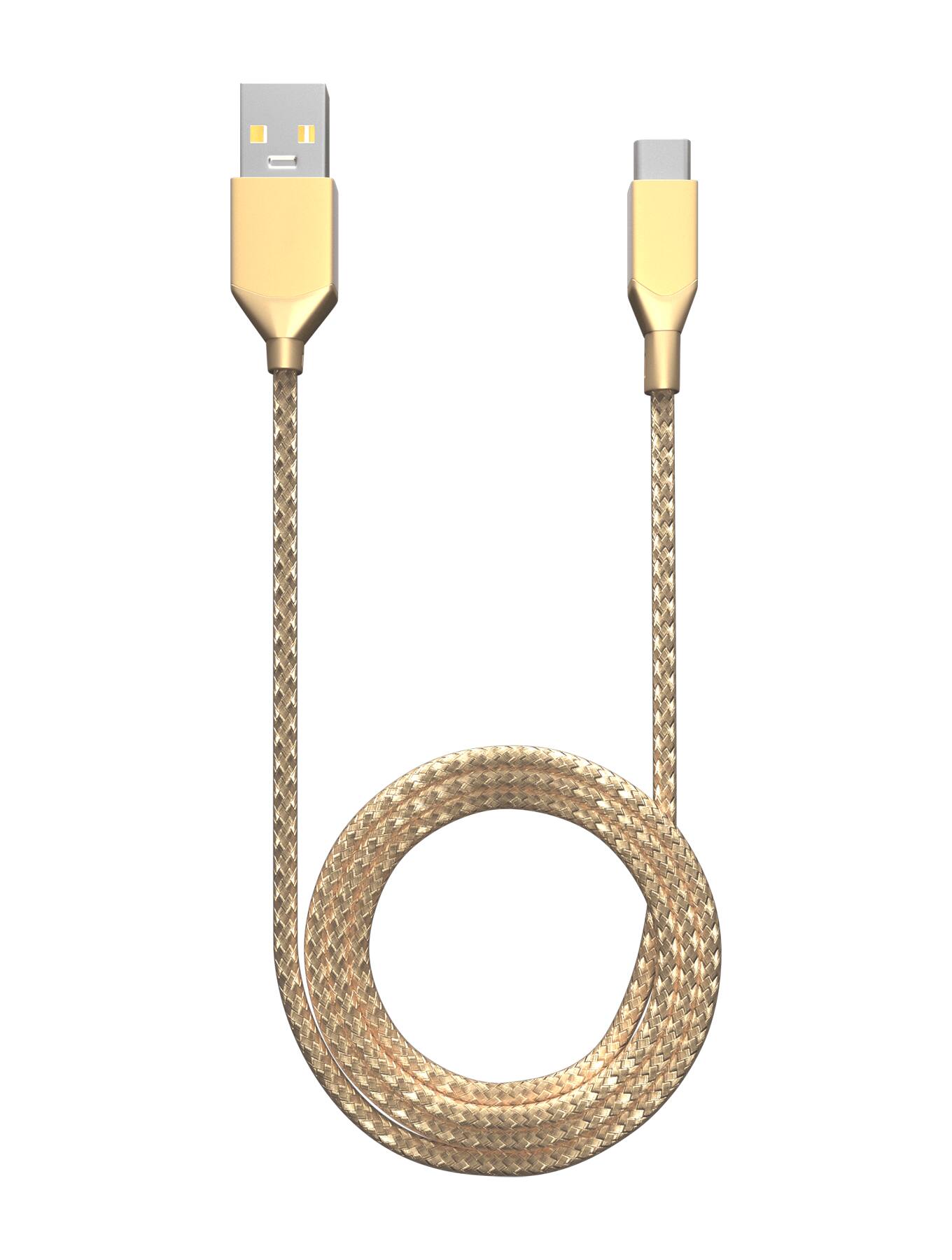 Alt View 1. Ampsentrix - 3 ft USB Type C To USB Type A Cable (Infinity) - Gold - Gold.