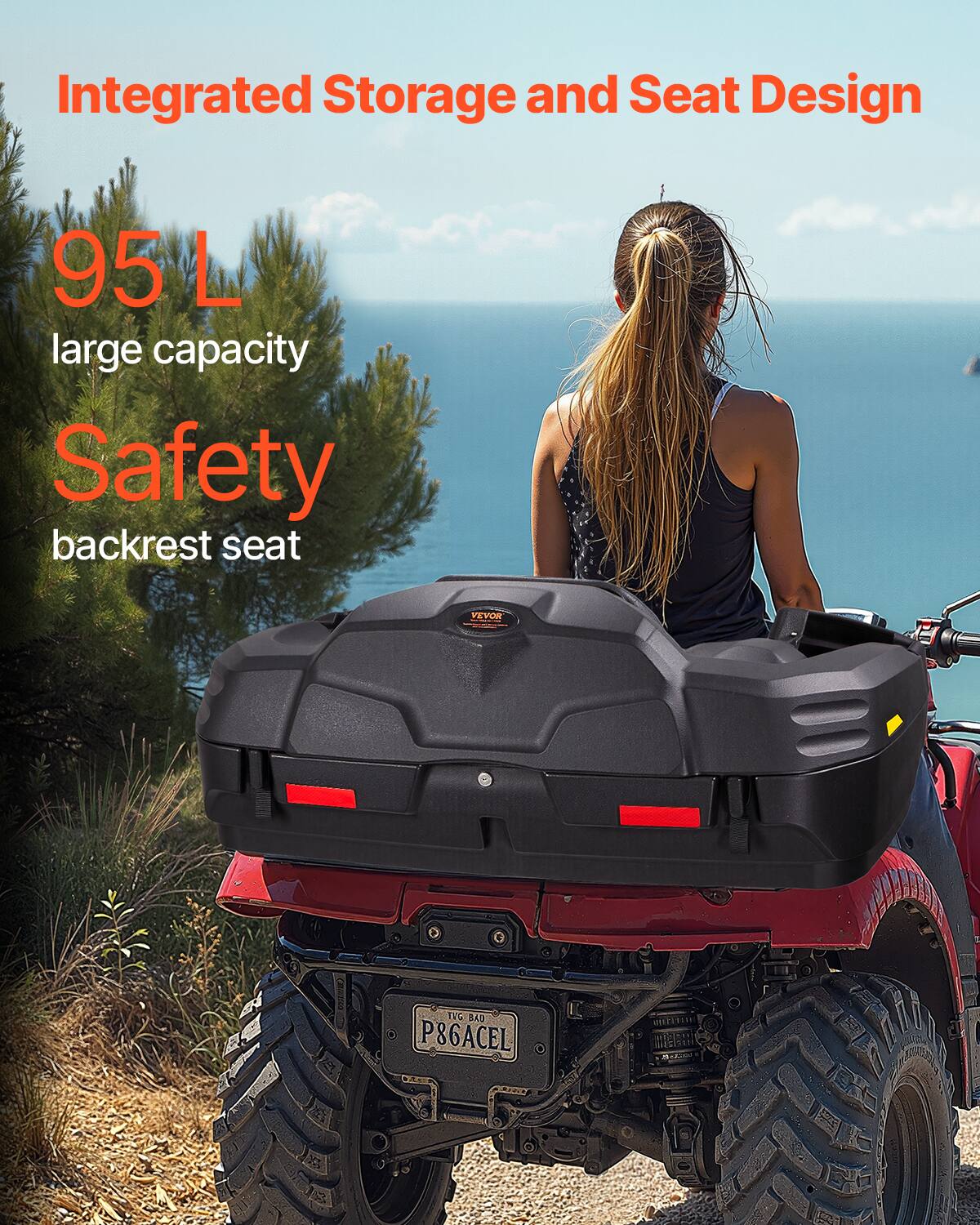 Integrated Storage and Seat Design  
95 L large capacity  
Safety backrest seat  
VEVOR TVC BAU P86ACEL