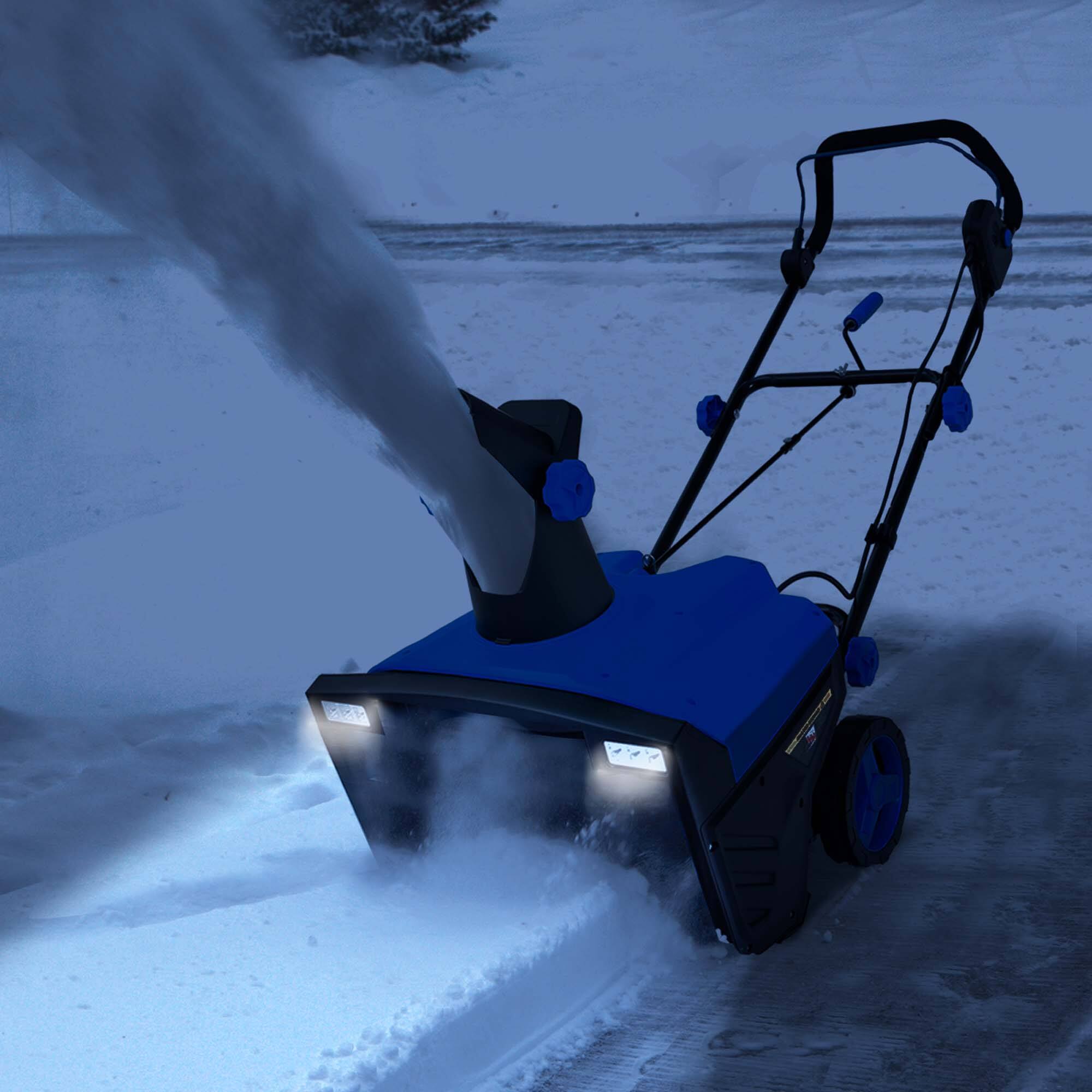 Alt View 11. Costway - 20" Electric Snow Thrower 120V 15Amp Snow Blower w/180° Rotatable Chute 2 Lights - Blue.