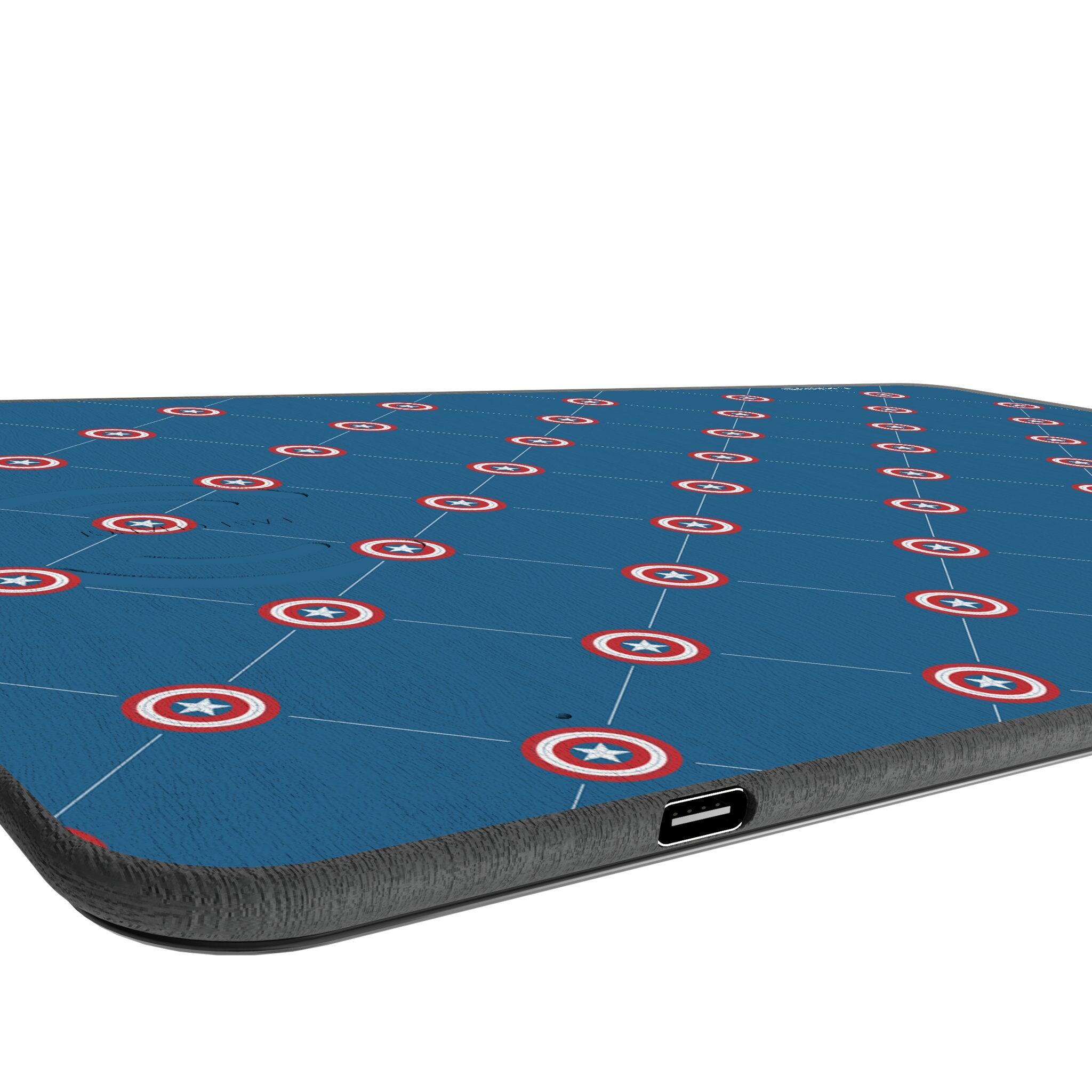 Left. Keyscaper - Marvel Pattern 15-Watt Wireless Charger and Mouse Pad - Captain America.