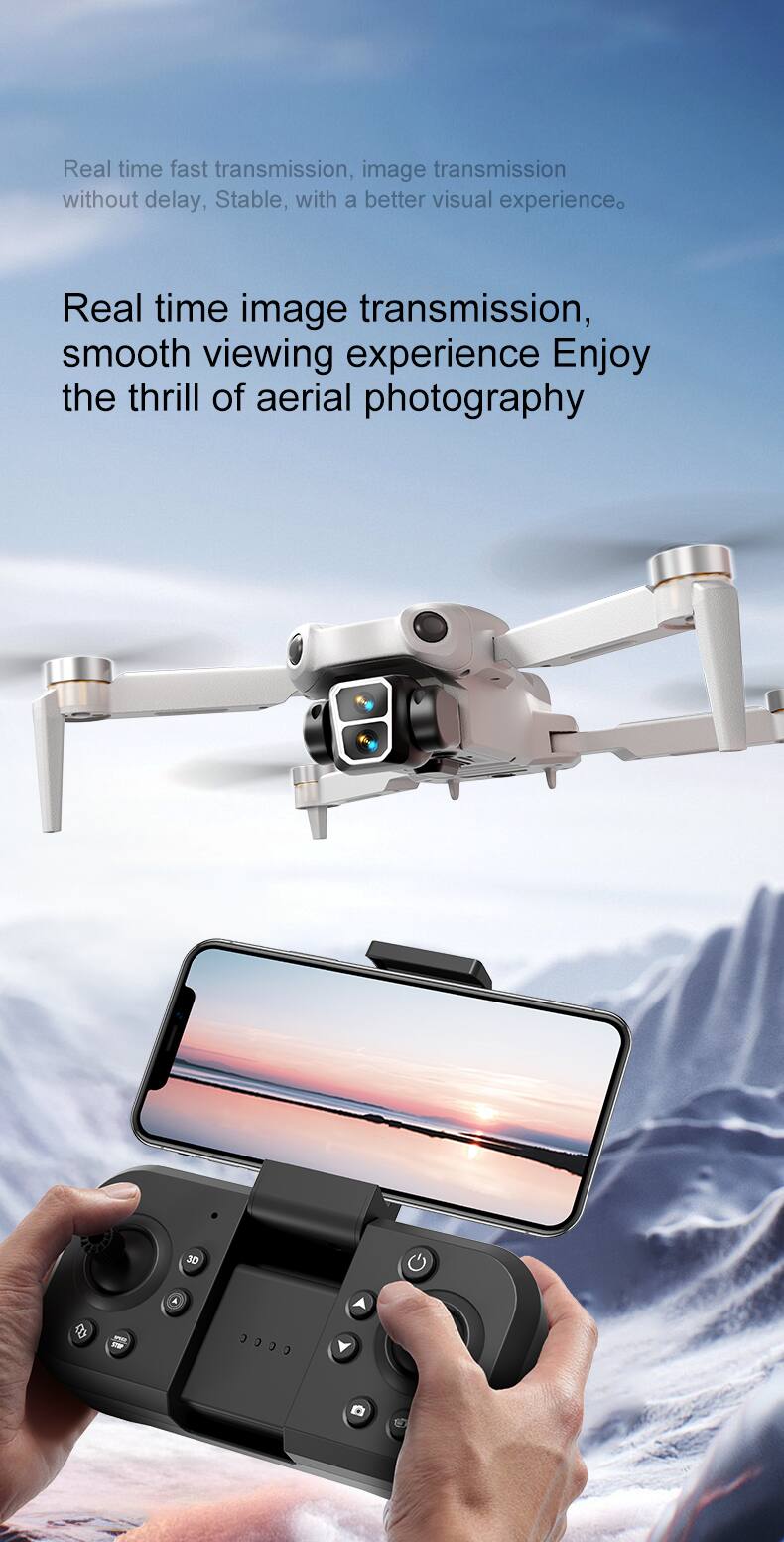 Real time fast transmission, image transmission without delay, Stable, with a better visual experience. Real time image transmission, smooth viewing experience Enjoy the thrill of aerial photography