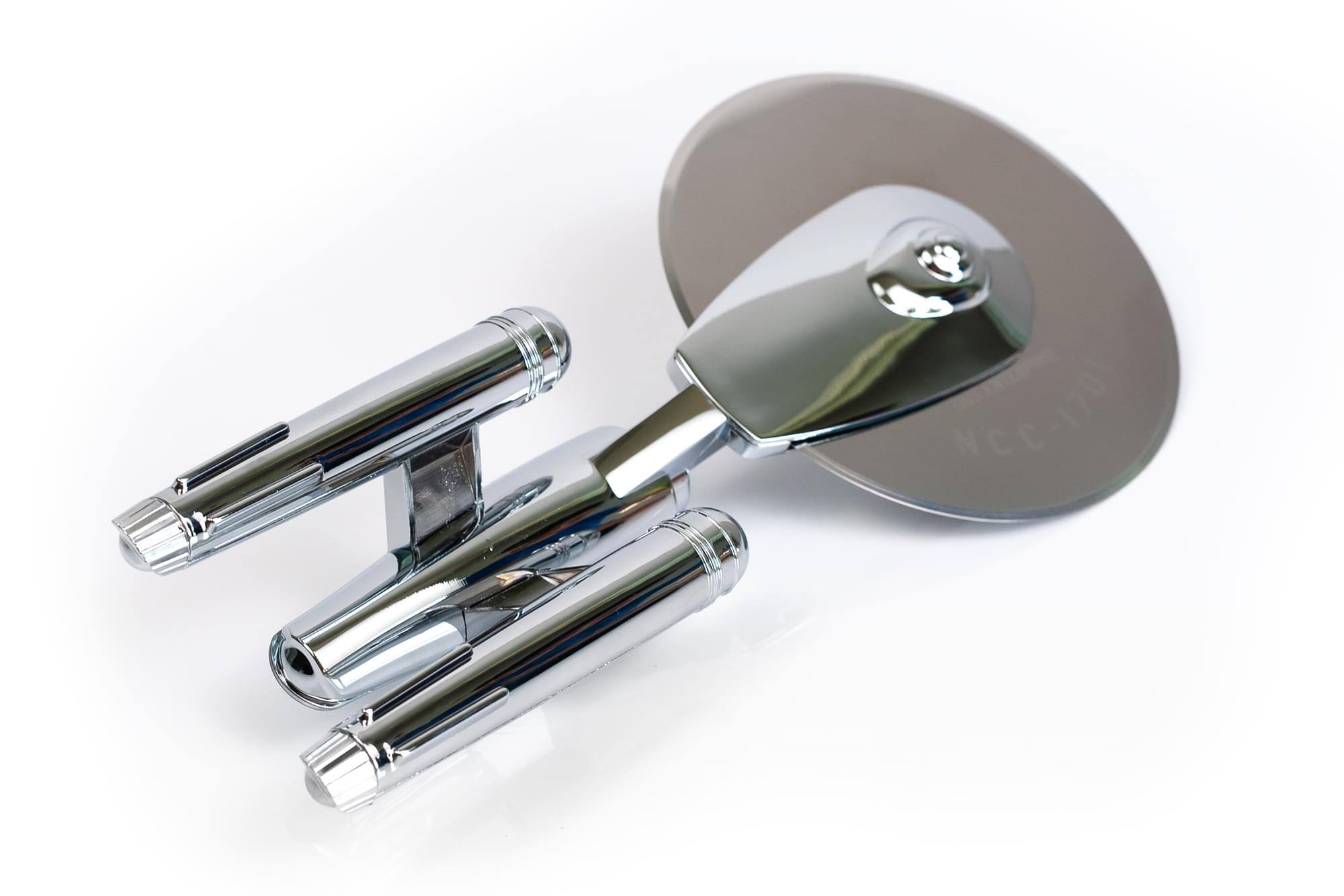 Alt View 2. Ukonic - Star Trek: The Original Series USS Enterprise NCC-1701 Pizza Cutter - Silver.