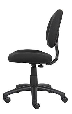 Alt View 3. Boss Office Products - Armless Ergonomic Fabric Swivel Task Chair, Black  - Black.