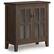 Front. Simpli Home - Artisan Low Storage Cabinet - Farmhouse Brown.