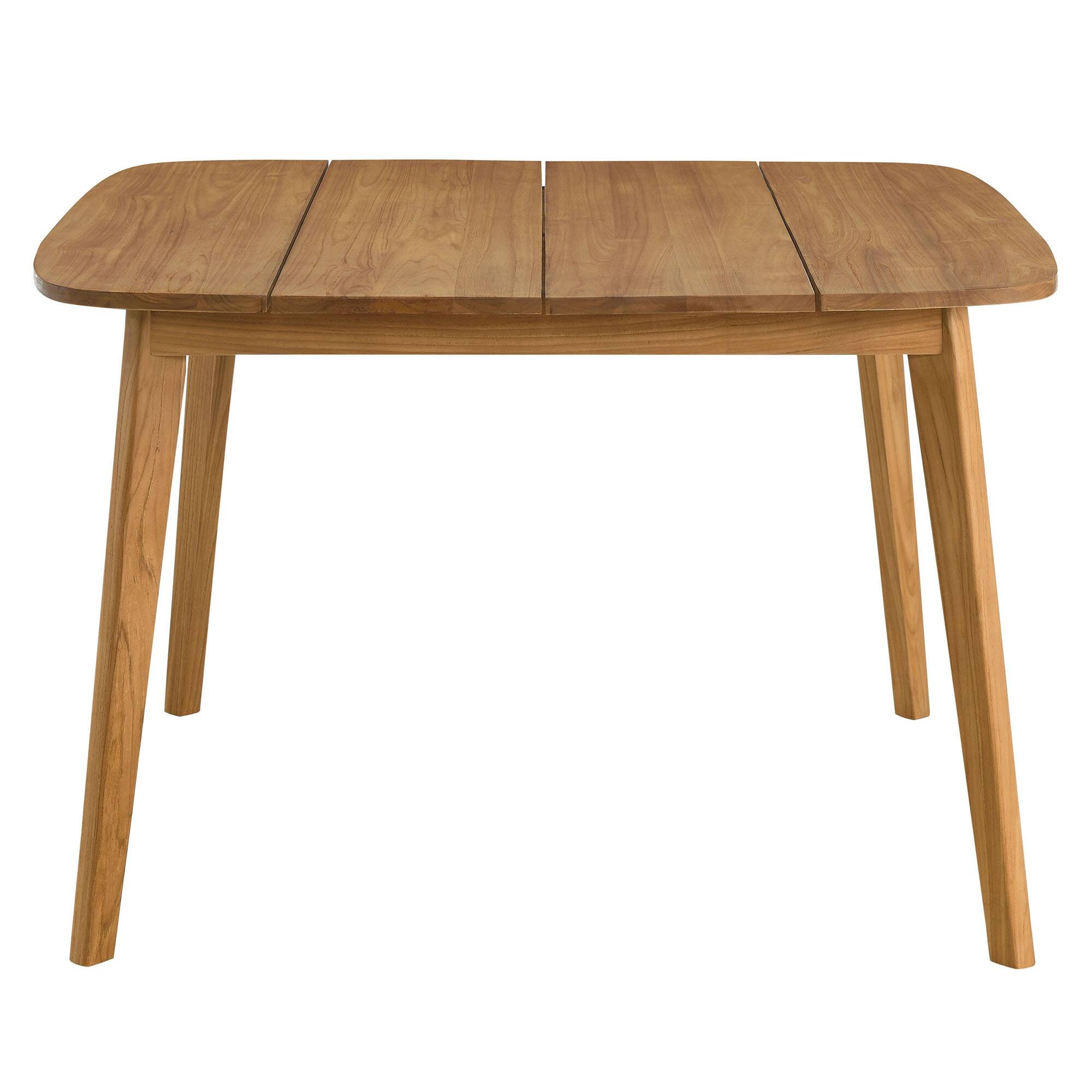 Alt View 6. Modway - Vienna 5-Piece Outdoor Patio Teak and Rope Dining Set with Armless Chairs by Modway - Natural Natural.