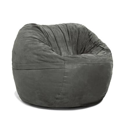 Front. Jaxx - Jaxx Saxx 3 Foot Bean Bag Chair with Removable Cover, Charcoal - Charcoal.