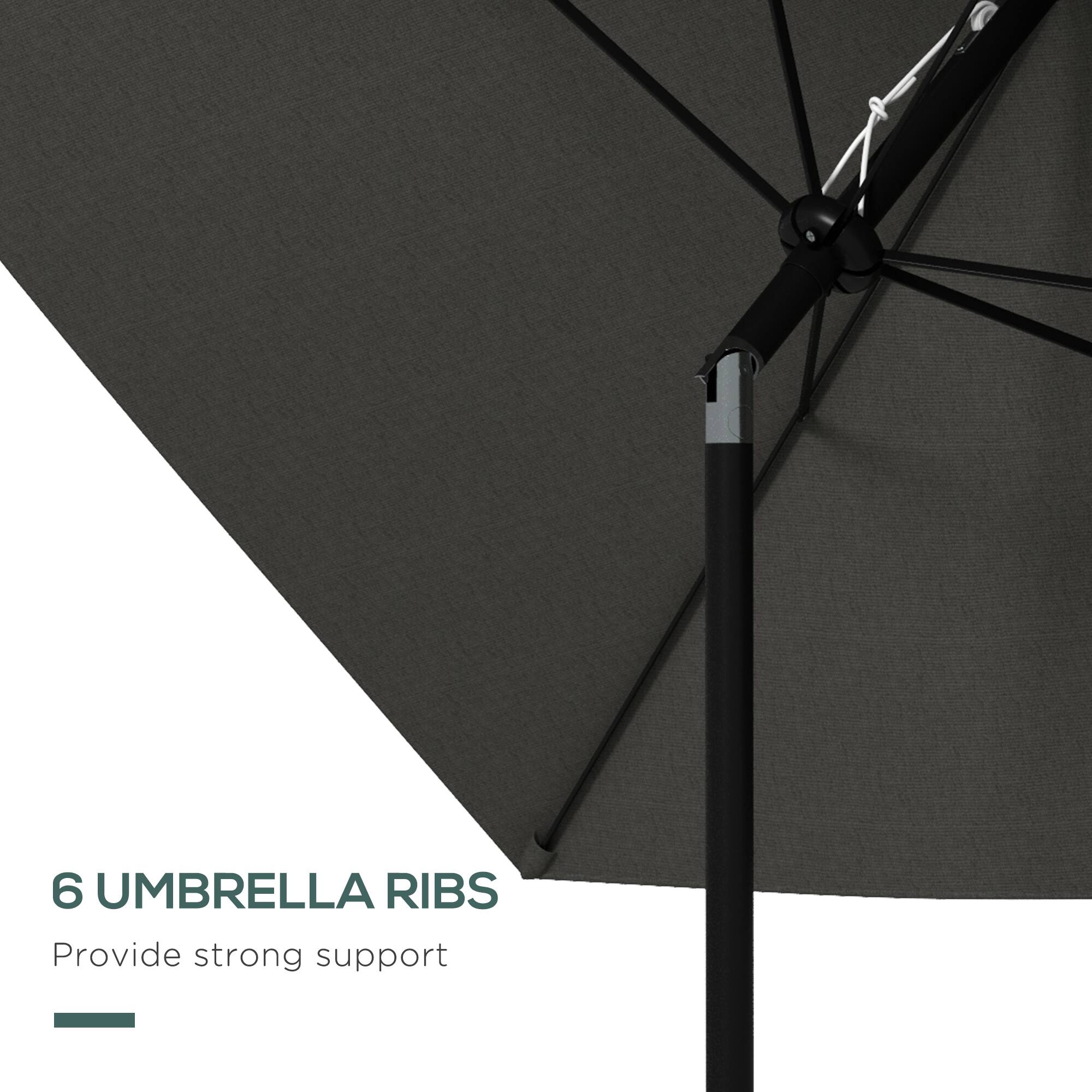 6 UMBRELLA RIBS
Provide strong support