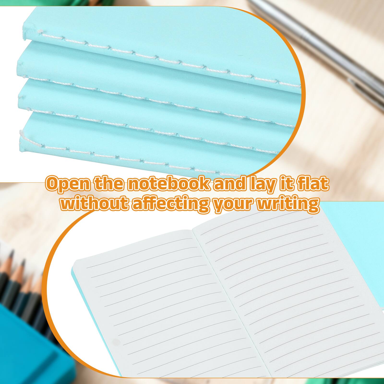 Open the notebook and lay it flat without affecting your writing