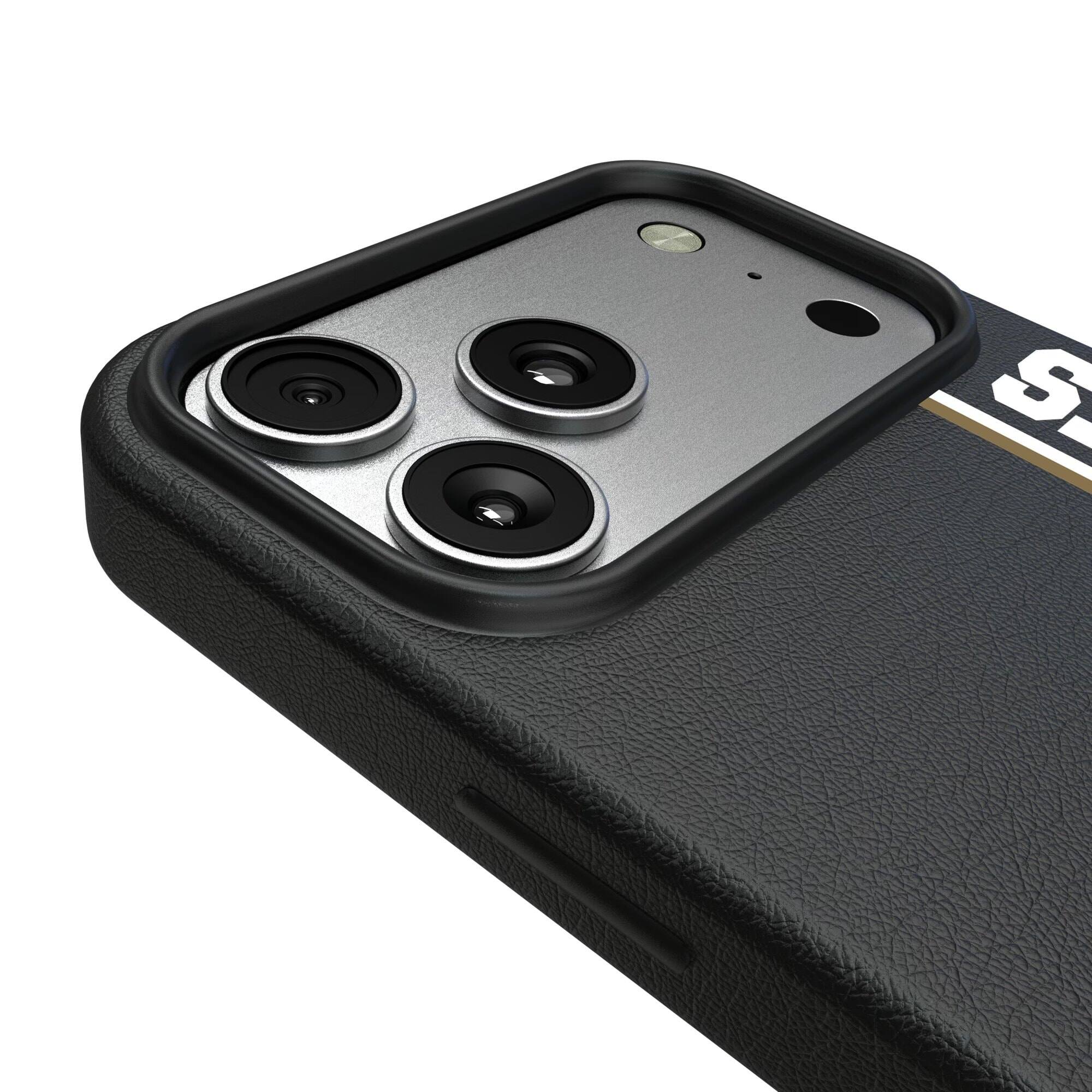 Alt View 2. Keyscaper - New Orleans Saints Throwback Logo iPhone Magnetic Bump Case - 16 Pro - Black.