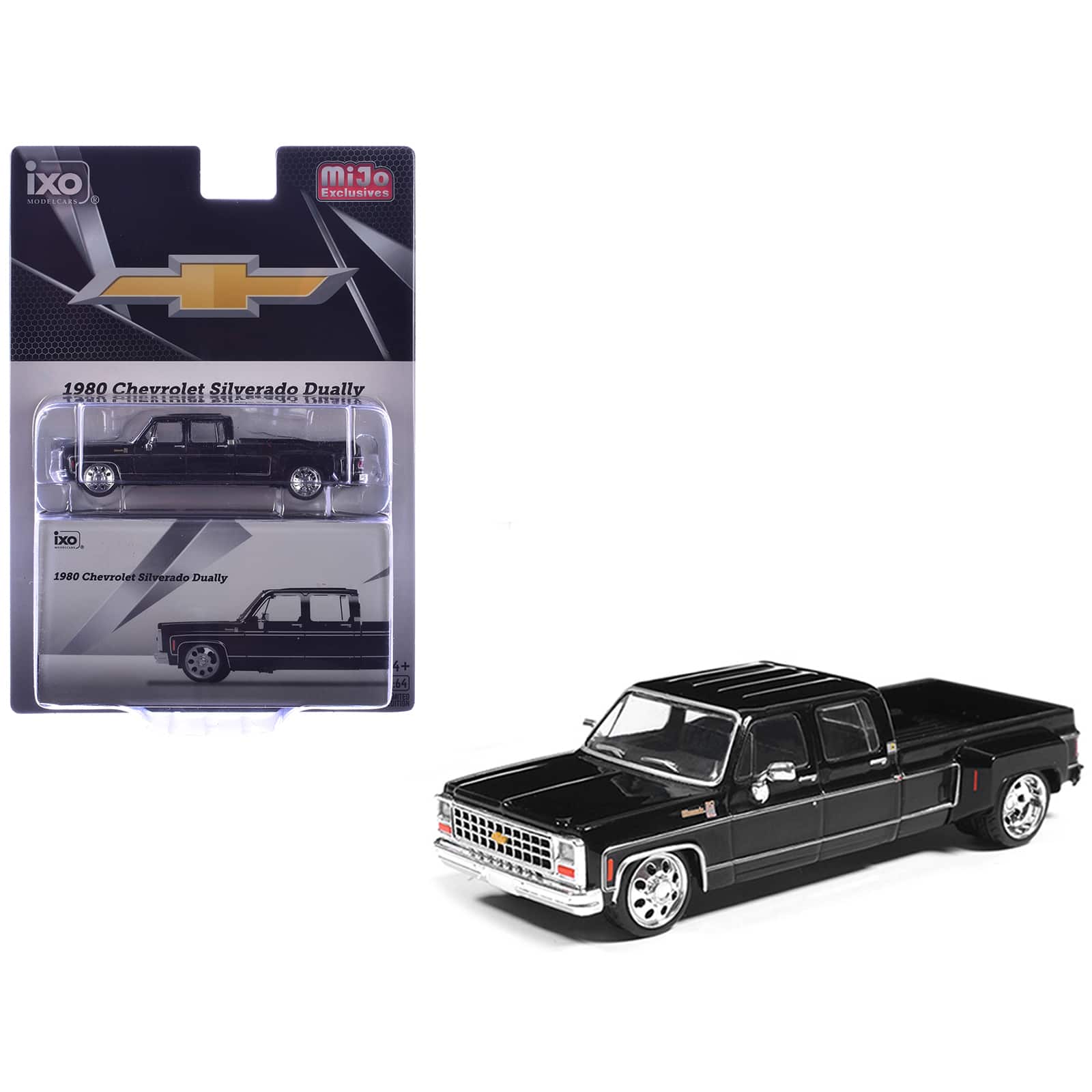 1980 Chevrolet Silverado C30 Crew Cab Dually Lowered Pickup Truck Black 1/64 Diecast Model Car by IXO Models price history on PriceWatchPro