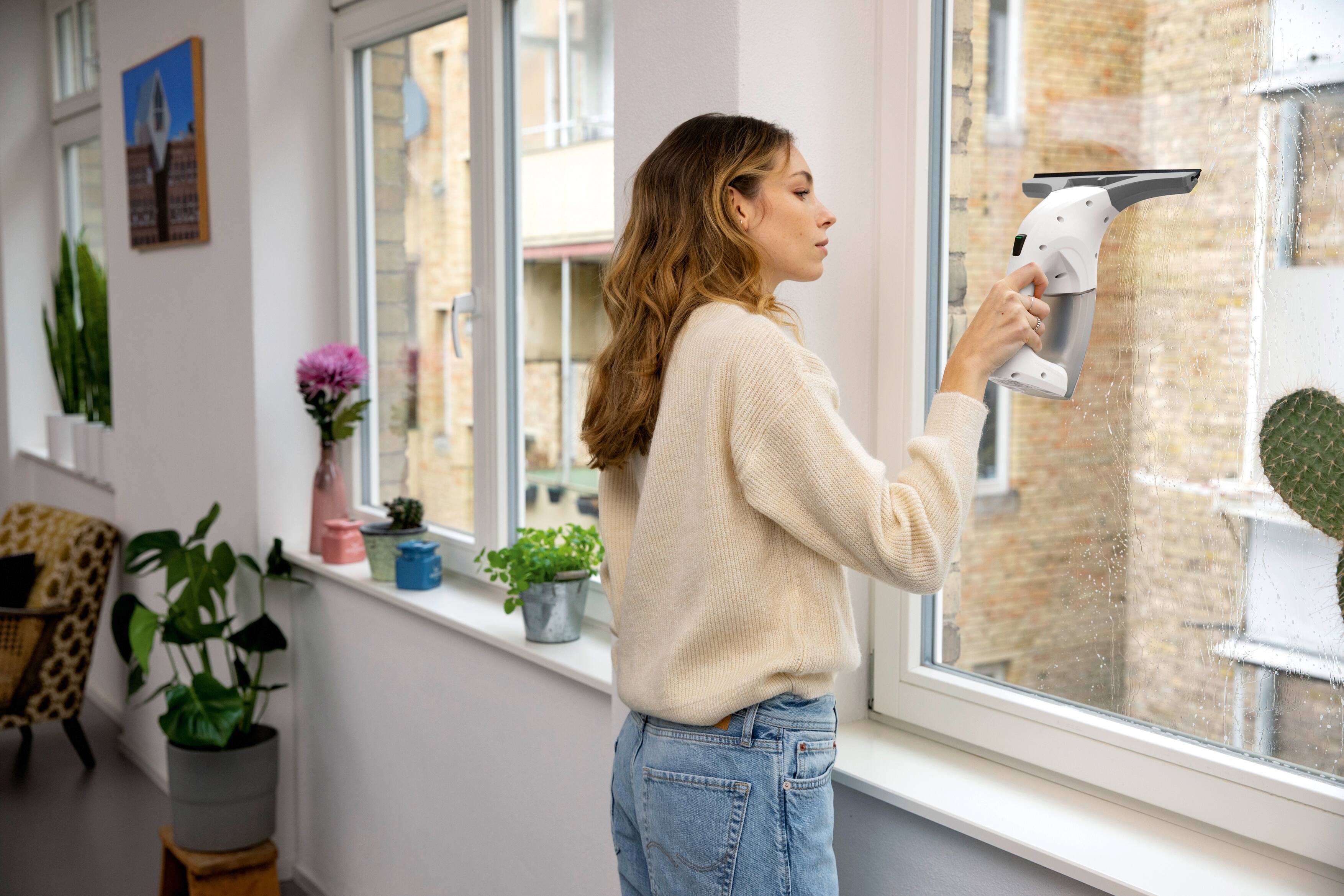 Alt View 4. Karcher - WV 1 Window Vac, Electric Squeegee, Window Vacuum Cleaner 10" Blade, Spray Bottle, Microfiber Pad and Glass Cleaner.