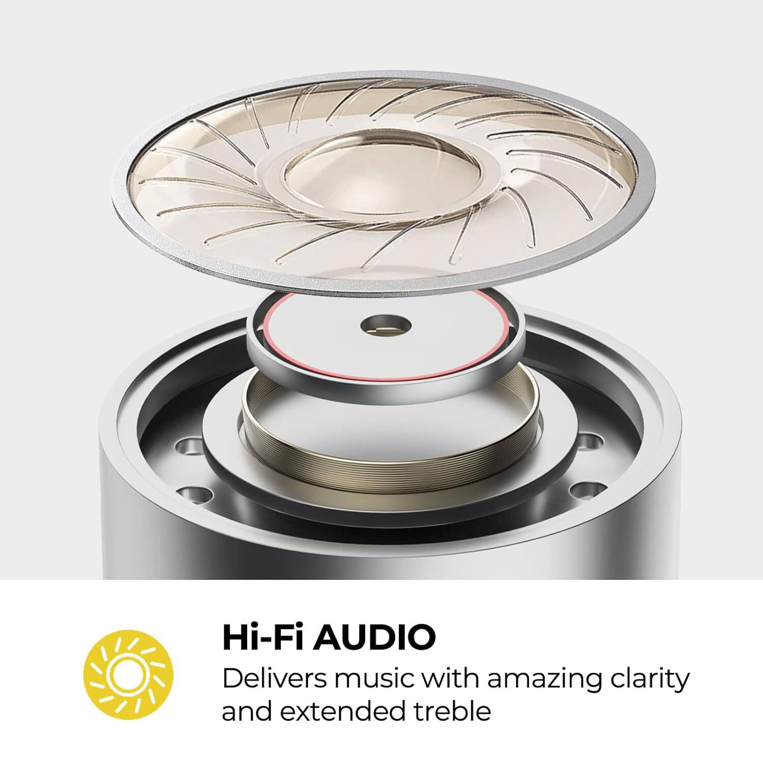 Hi-Fi AUDIO  
Delivers music with amazing clarity and extended treble