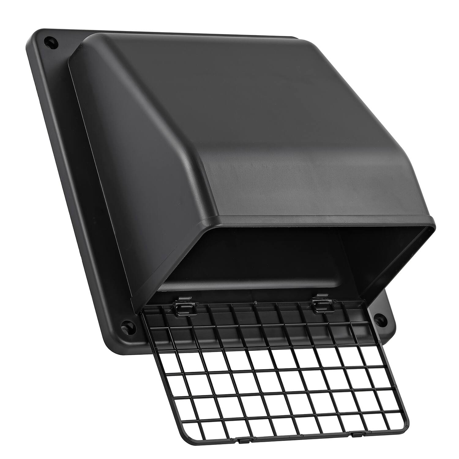 Back. Lambro - 6-In. Plastic Wall Exhaust or Air Intake Vent with Hinged Screen, Removable Damper, 1.25-In. Collar, 3510.