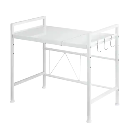 Front. Adivo - Microwave Oven Shelf Rack Adjustable Metal Kitchen Organiser Storage 2 Tier - White.