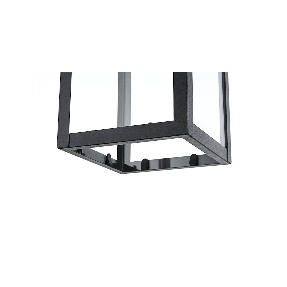 Left. Elegant Lighting - Hilton 7 inch Outdoor Pendant in Black - Black.