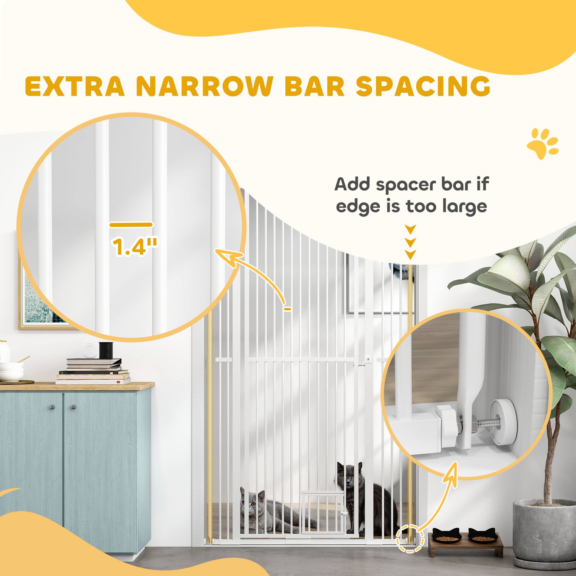 EXTRA NARROW BAR SPACING

Add spacer bar if edge is too large

1.4"