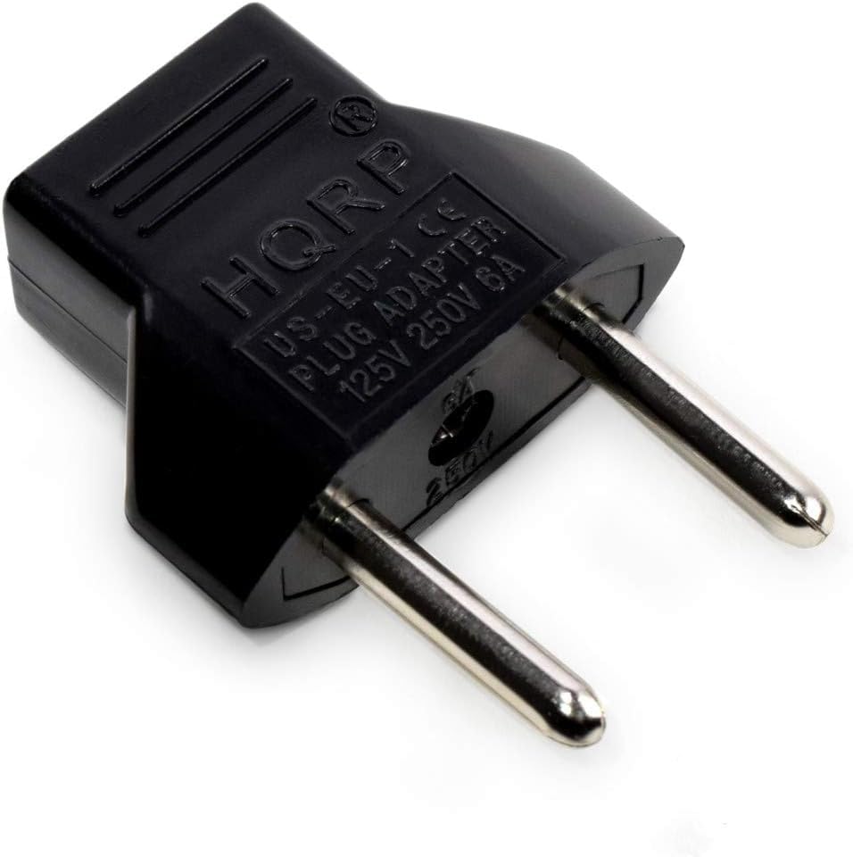 HQRP US-EU-1 PLUG ADAPTER 125V 250V 6A