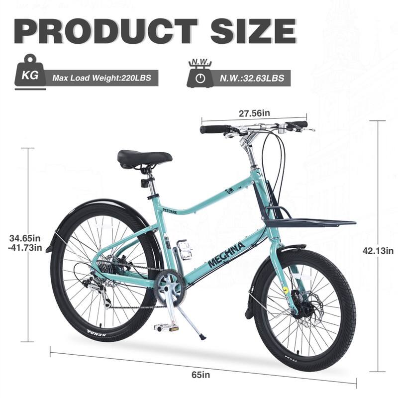 PRODUCT SIZE

Max Load Weight: 220LBS  
N.W.: 32.63LBS

- 27.56in
- 34.65in - 41.73in
- 42.13in
- 65in