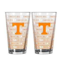 Logo Brands - Tennessee Volunteers Two-Pack Chant Fade 16oz. Pint Glass Set - Multicolor