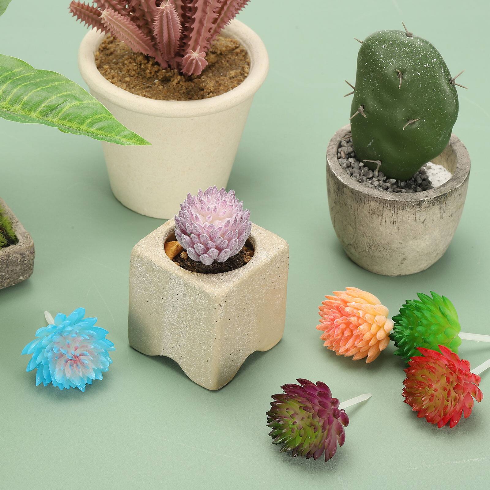 Unique Bargains Artificial Succulent Plants 2pcs Small Realistic Fake ...