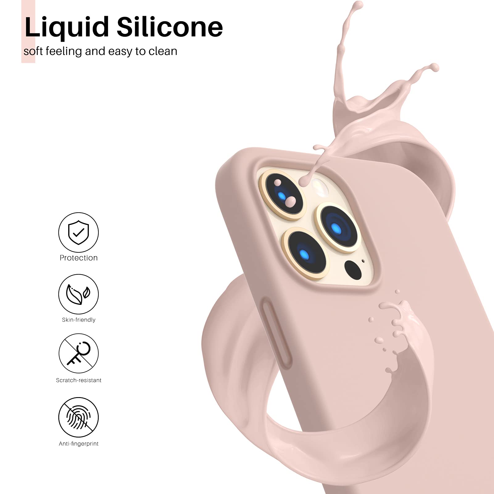 Liquid Silicone, soft feeling and easy to clean, Protection, Skin-friendly, Scratch-resistant, Anti-fingerprint