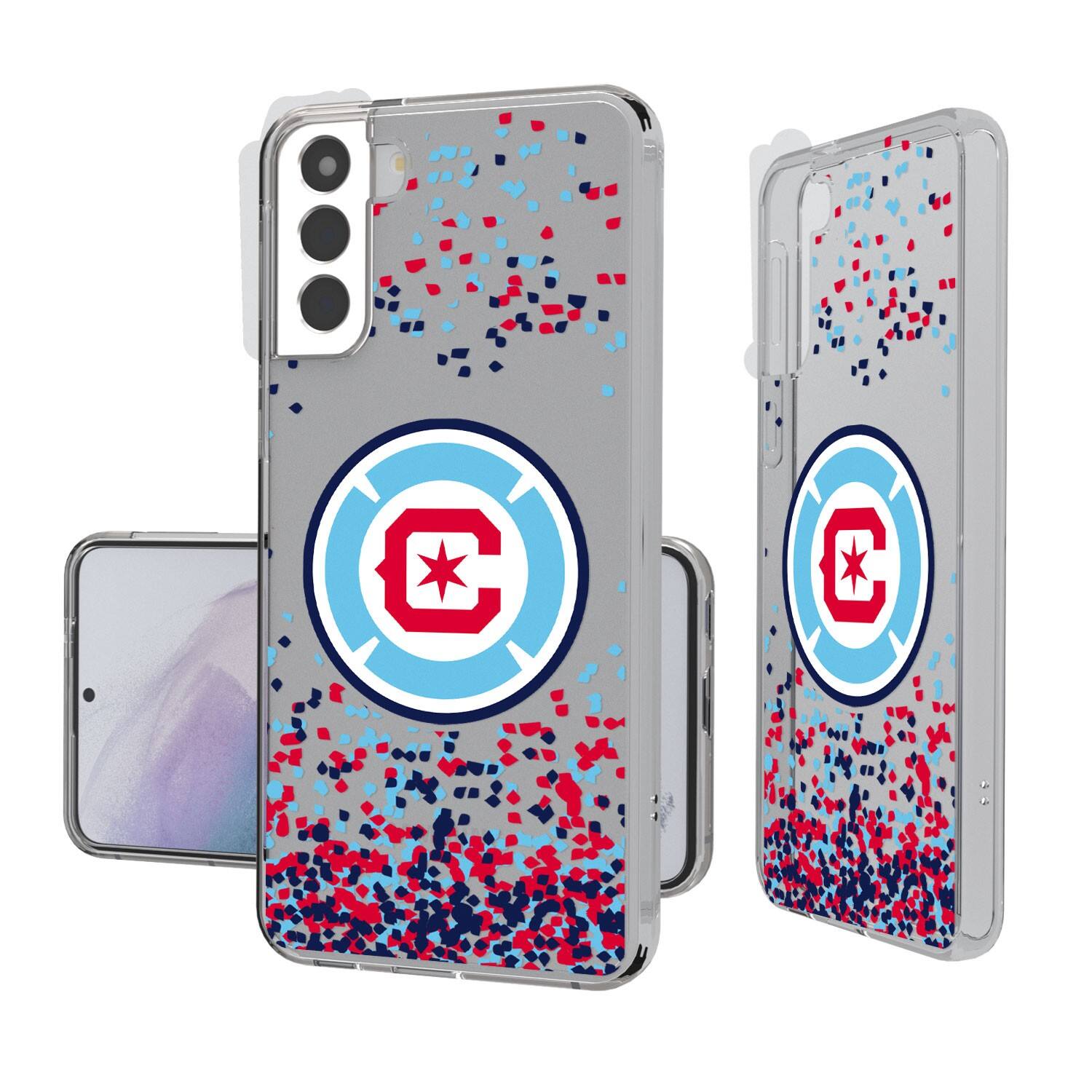 Keyscaper - MLS - Chicago Fire Galaxy Confetti Clear Case - S24 - Multicolor