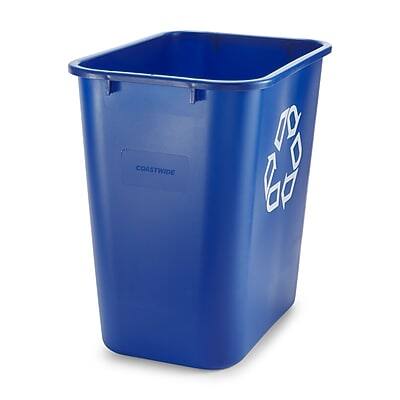 Front. Coastwide Professional - Coastwide Professional Plastic Indoor Recycling Container Without Lid, Blue Soft Molded Plastic, 7 Gallon (CW56432) - Blue.