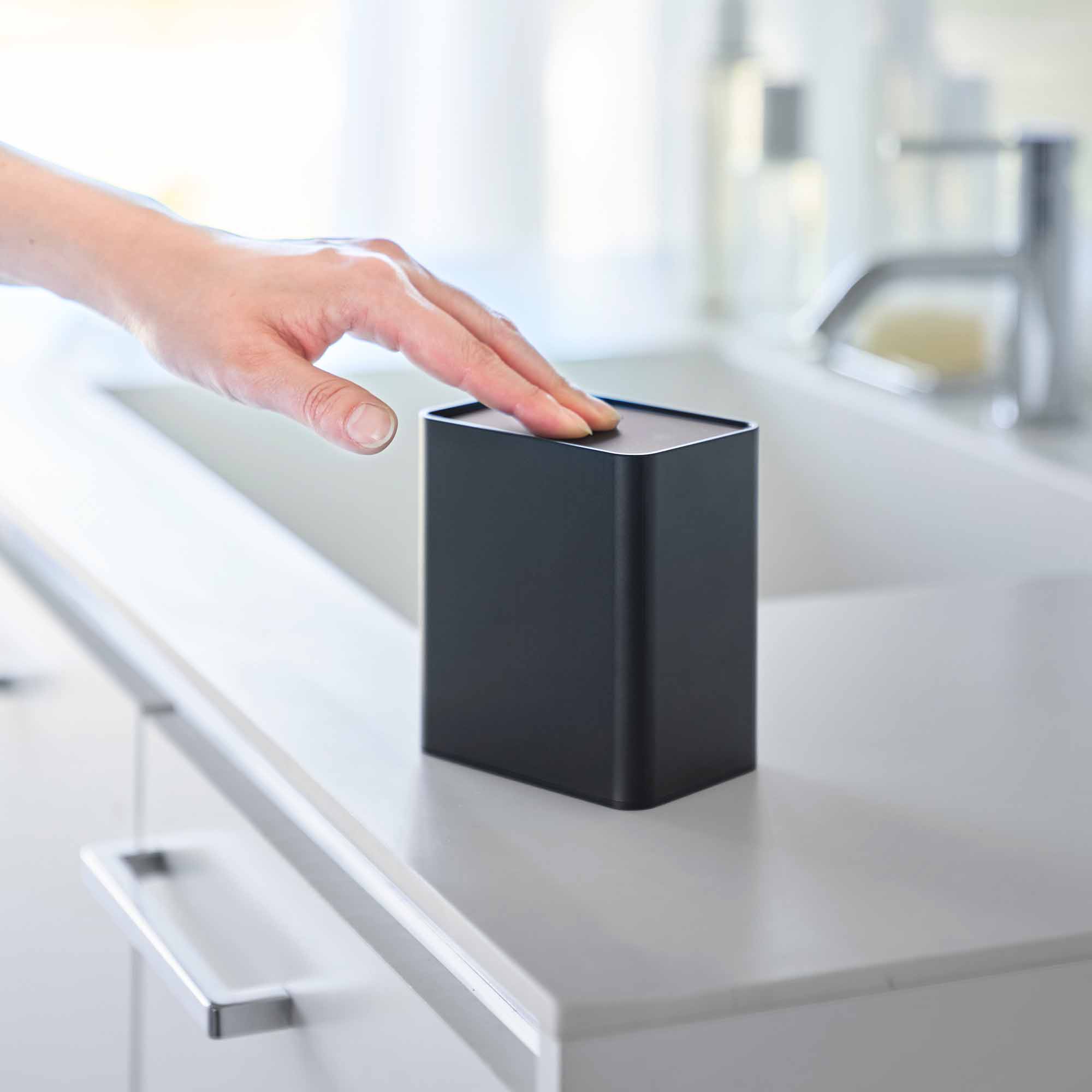 Alt View 9. Yamazaki Home - Cotton Swab Push-Top Case - Black.