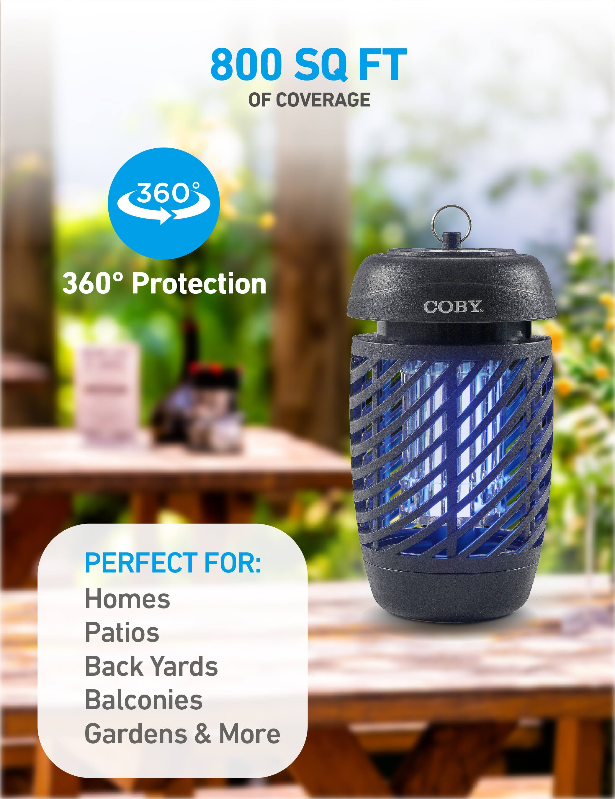 800 SQ FT OF COVERAGE

360° Protection

PERFECT FOR:
Homes
Patios
Back Yards
Balconies
Gardens & More