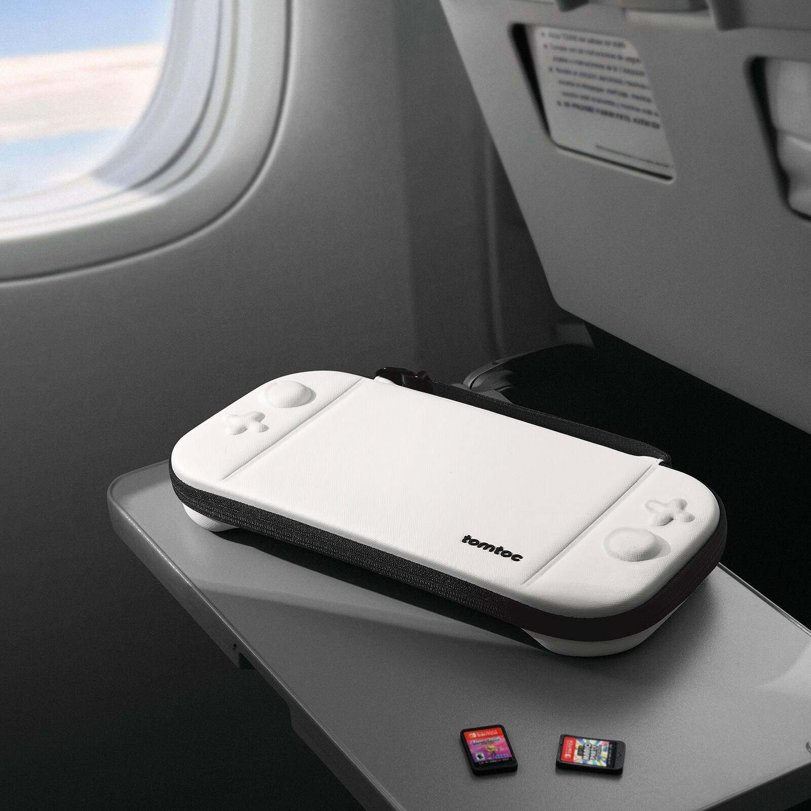 Alt View 7. tomtoc - tomtoc Slim Carrying Case for Nintendo Switch 2 Model 2025, Odorless Protective Hard Shell with 12 Game Card Slots - White.