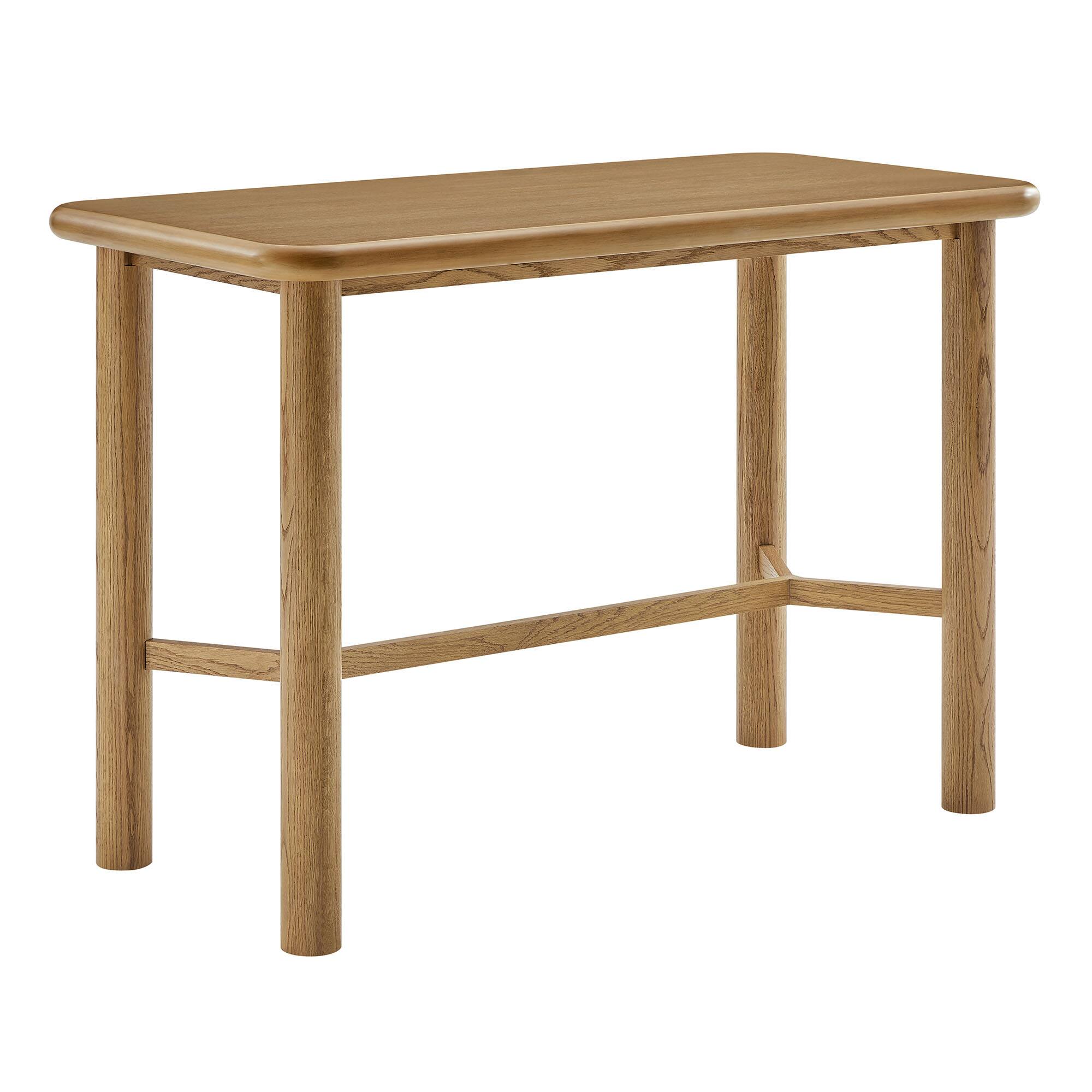 Angle. Modway - Alvia Rectangular 60" Oak Wood Bar Table by Modway - Weathered Oak.