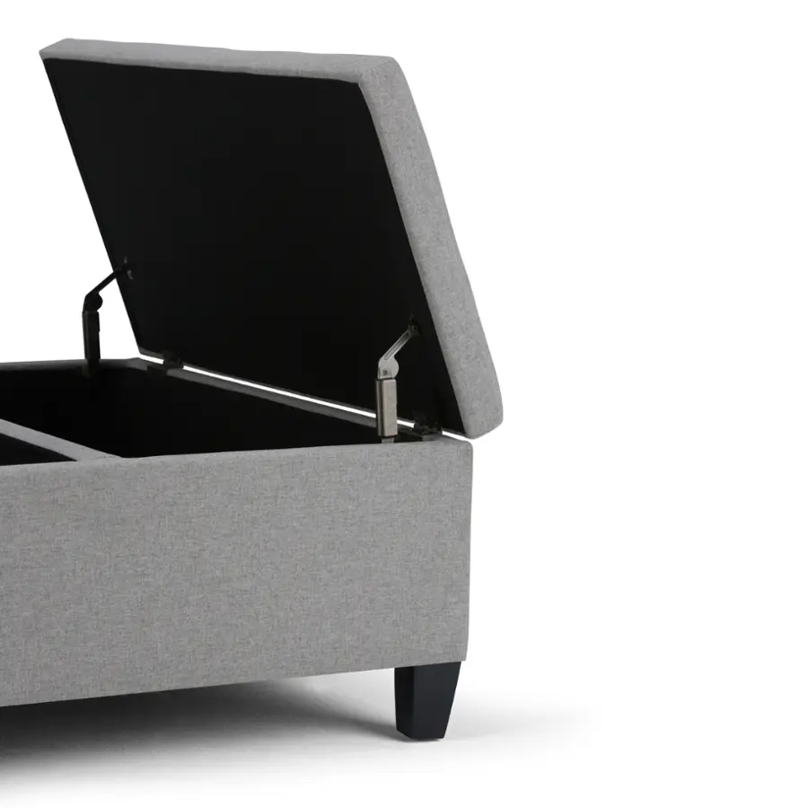 Alt View 15. Simpli Home - Ellis Coffee Table Storage Ottoman - Dove Grey.