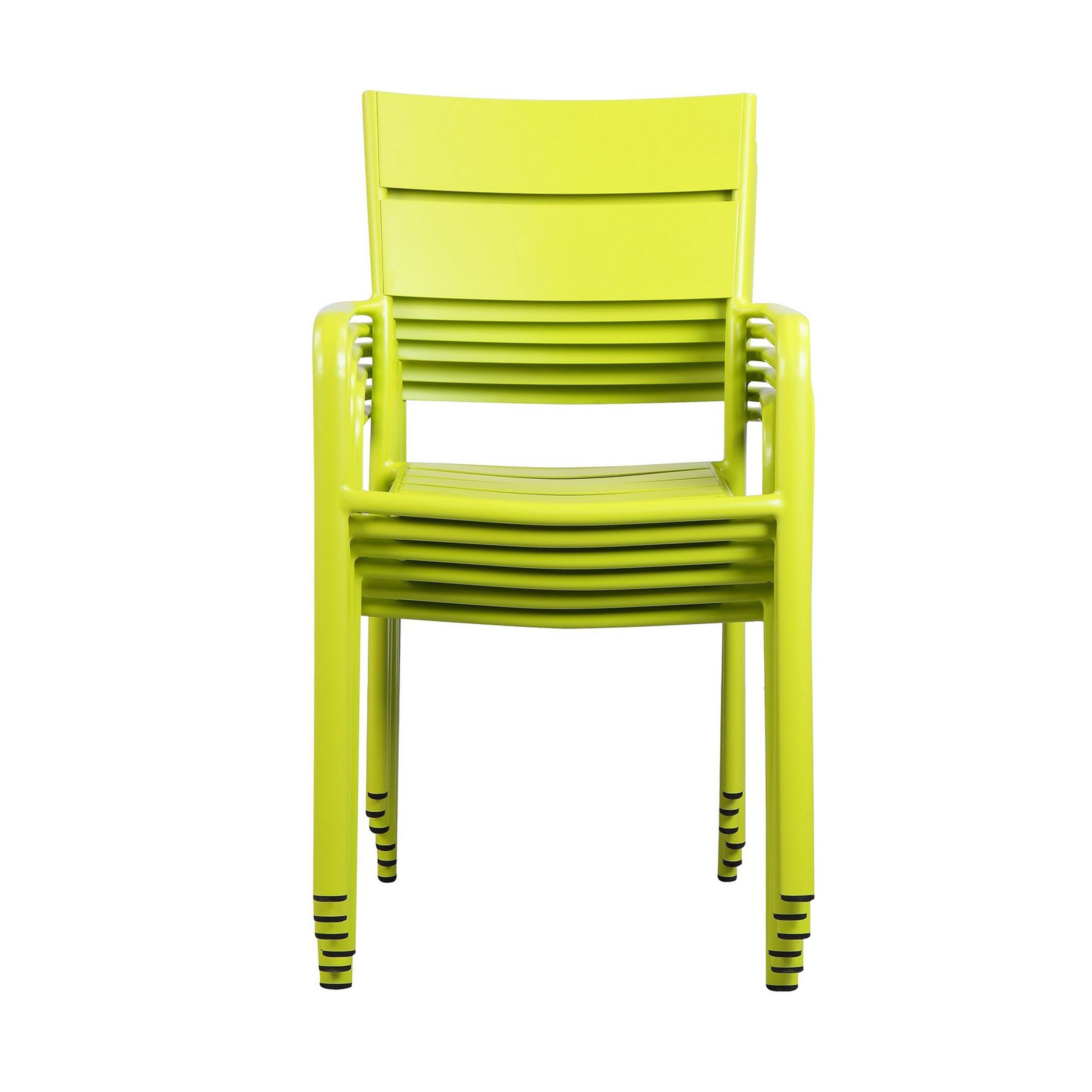 Manhattan Lane Meta 22 Inch 6 Piece Dining Chair Set, Aluminum Frame ...