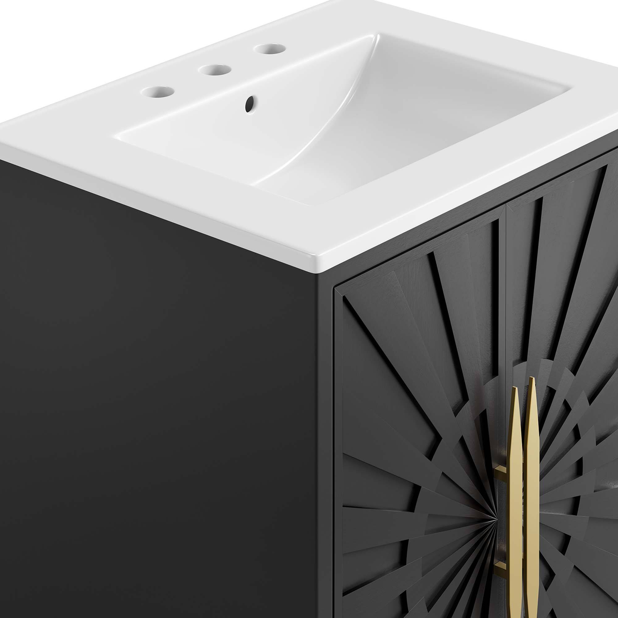 Alt View 7. Modway - Awaken Bathroom Vanity Basin Included by Modway - White Black.