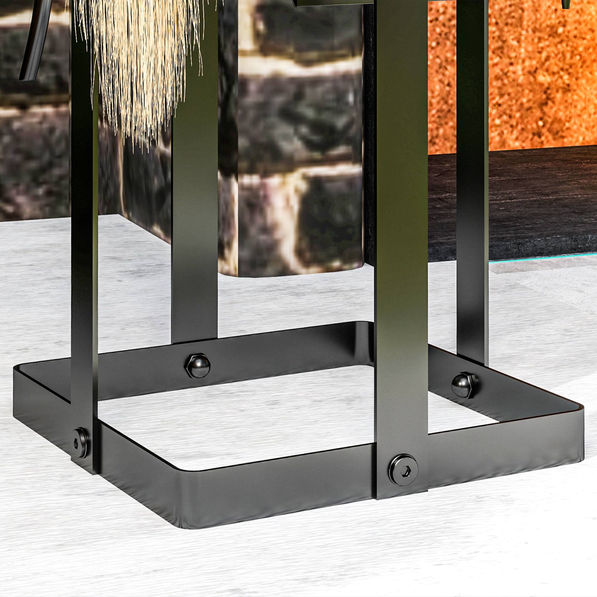 Alt View 5. Outsunny - Outsunny Fireplace Tools Set Indoor Outdoor 5 Piece 30 Inch Heavy Duty Metal Fireplace Accessories Set - Black.