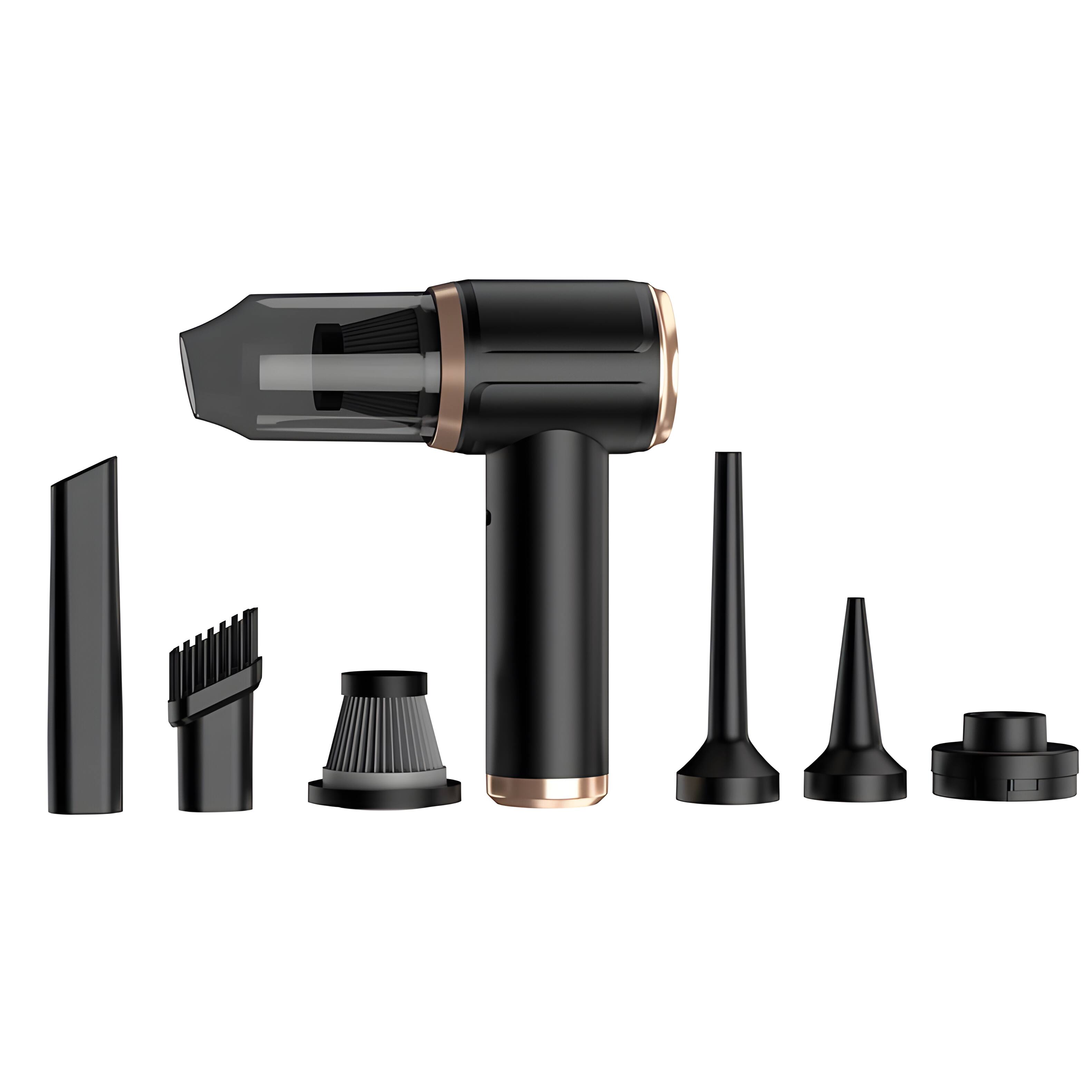 Front. Cluzine - 5-in-1 Handheld Vacuum Cleaner, 45000Pa Suction & 6 Nozzles for Home, Car & Outdoor.