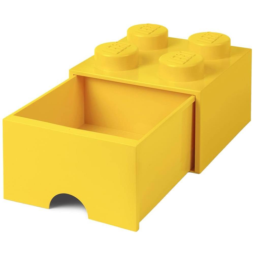 Front. Room Copenhagen - Lego Storage Brick 1 Drawer Bright Yellow - Yellow.