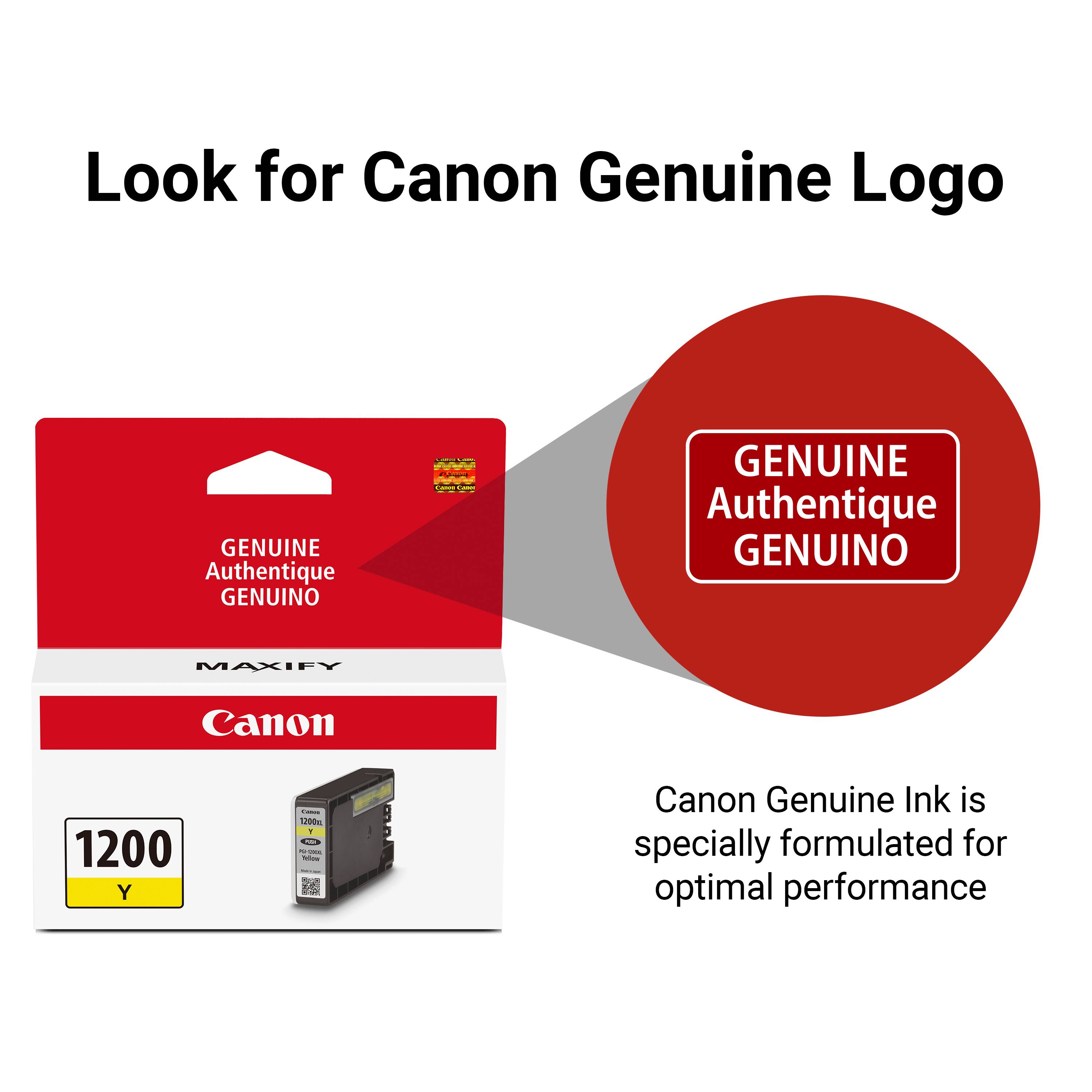 Look for Canon Genuine Logo

GENUINE Authentique GENUINO

Canon Genuine Ink is specially formulated for optimal performance