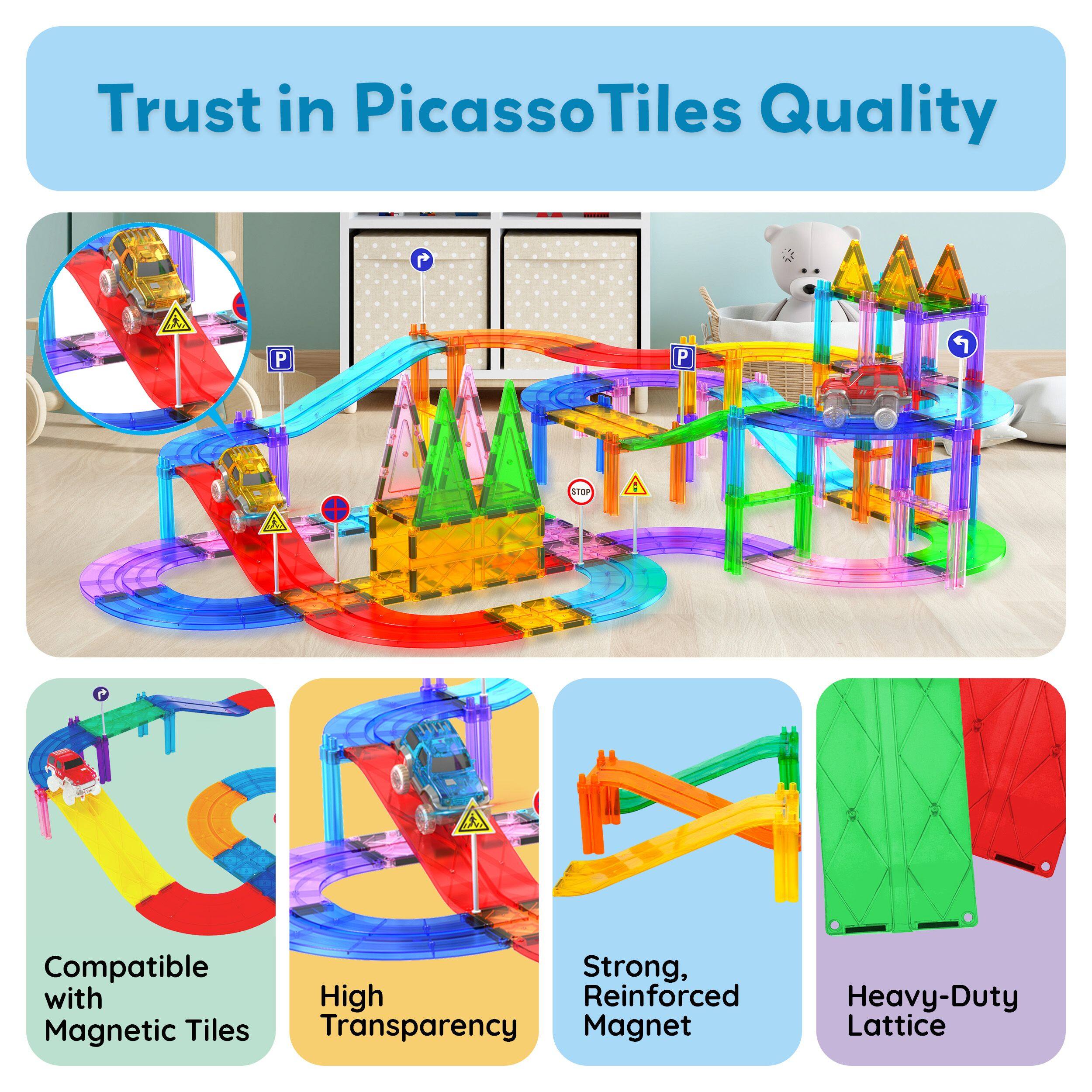 Trust in Picasso Tiles Quality

Compatible with Magnetic Tiles
High Transparency
Strong, Reinforced Magnet
Heavy-Duty Lattice