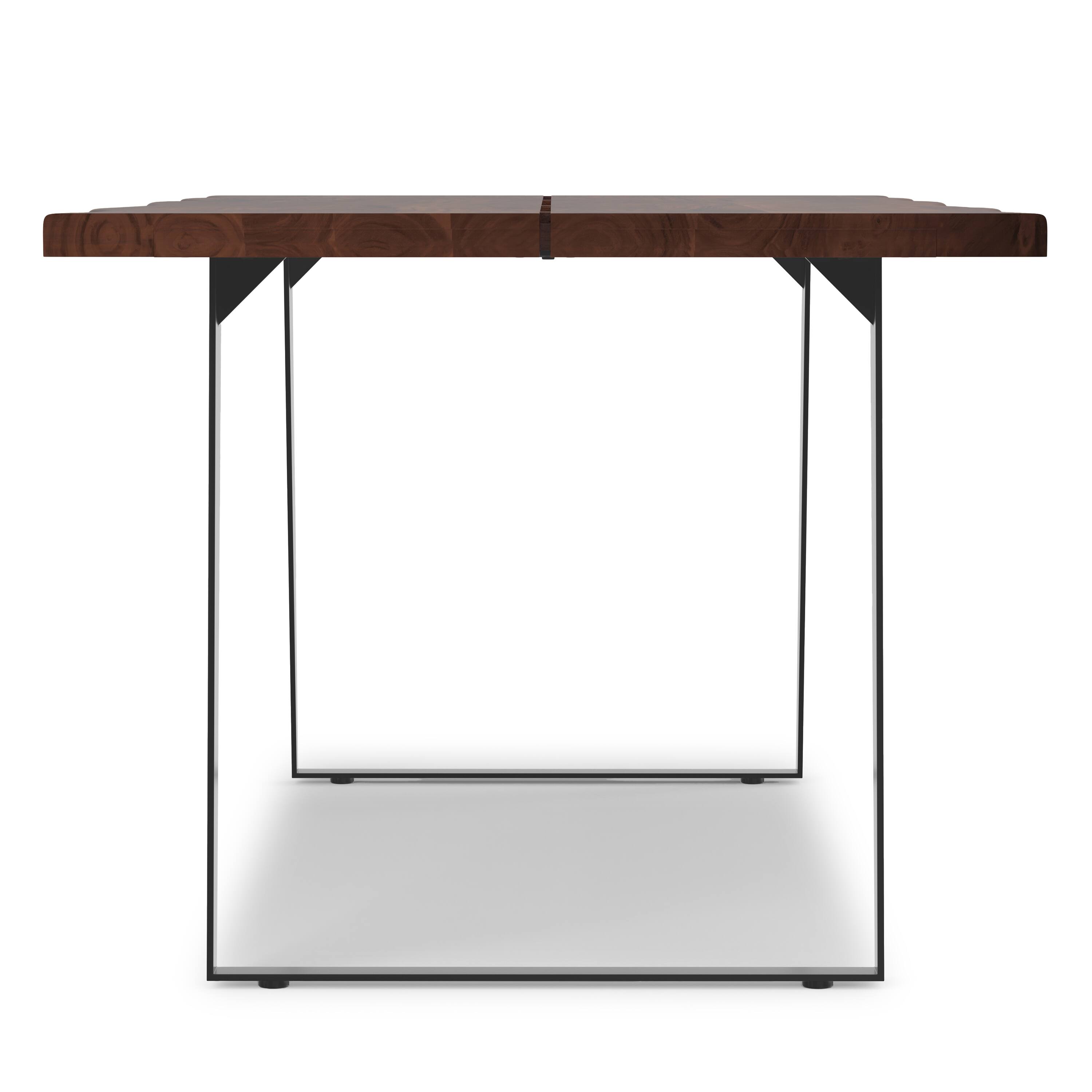 Alt View 1. Simpli Home - Delta 72 inch x 36 inch Rectangle Modern Industrial Dining Table in Dark Walnut - Dark Walnut.